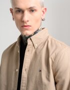 Tommy Jeans Риза със стандартна кройка и копчета на яката Камел