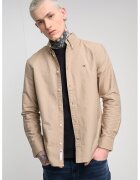 Tommy Jeans Риза със стандартна кройка и копчета на яката - Камел
