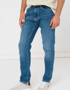 Tommy Jeans Скосени дънки със средна талия Тъмносин