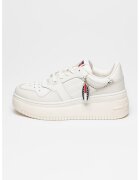 Tommy Jeans Скосени кожени спортни обувки с перфорации
