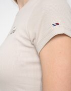 Tommy Jeans Слим тениска с лого Бежов