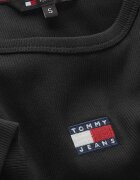 Tommy Jeans Слим тениска с рипс Черен
