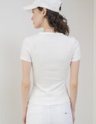 Tommy Jeans Слим тениска с рипс Мръснобял