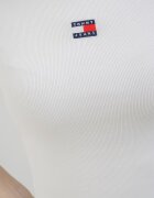 Tommy Jeans Слим тениска с рипс Мръснобял