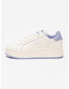 Tommy Jeans Спортни обувки с равна платформа и кожа - Слонова кост/Лилав