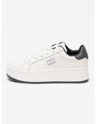 Tommy Jeans Спортни обувки с равна платформа и кожа - Въглен сиво/Бял