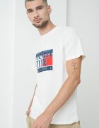 Tommy Jeans Стандартна тениска с фигурален принт Мръснобял/Тъмносин