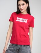 Tommy Jeans Стандартна тениска с лого Тъмнорозов