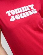 Tommy Jeans Стандартна тениска с лого Тъмнорозов
