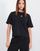 Tommy Jeans Свободна памучна тениска Червен/Черен