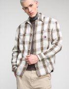 Tommy Jeans Свободна риза на каре Зелен/Черен/Крем