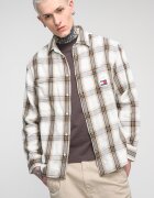 Tommy Jeans Свободна риза на каре Зелен/Черен/Крем