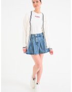 Tommy Jeans Свободна жилетка с копчета и релеф - Крем
