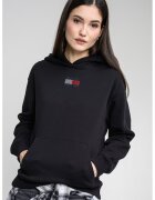 Tommy Jeans Свободно худи с джоб кенгуру - Черен