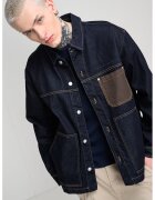 Tommy Jeans Свободно яке от деним - Ултрамарин синьо