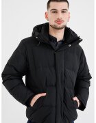 Tommy Jeans Свободно зимно яке с качулка - Черен
