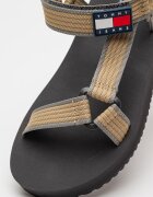Tommy Jeans Текстилни сандали с велкро Сив/Светлокафяв