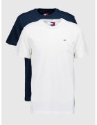 Tommy Jeans Тениска с овално деколте - 2 броя - Бял/Ултрамарин синьо