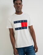 Tommy Jeans Тениска с овално деколте и лого Червен/Бял/Тъмносин