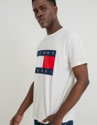 Tommy Jeans Тениска с овално деколте и лого Червен/Бял/Тъмносин