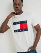 Tommy Jeans Тениска с овално деколте и лого Червен/Бял/Тъмносин