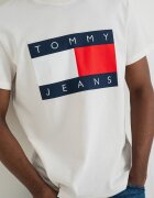 Tommy Jeans Тениска с овално деколте и лого Червен/Бял/Тъмносин