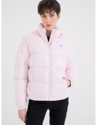 Tommy Jeans Ватирано зимно яке с лого - Бледо розово