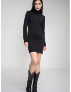 Tommy Jeans Вталена фино плетена рокля - Черен