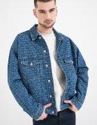 Tommy Jeans Яке от деним с принт Тъмносин