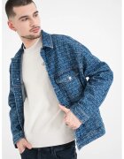 Tommy Jeans Яке от деним с принт - Тъмносин