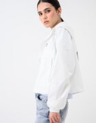 Tommy Jeans Яке с цип яка и лого Мръснобял
