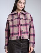 Tommy Jeans Яке с вълна и джобове с капаче Светлокафяв/Розово