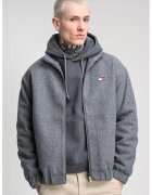Tommy Jeans Яке с вълна с цип - Сив меланж