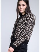 Tommy Jeans Жилетка с алпака и вълна с животински принт - Черен/Камел