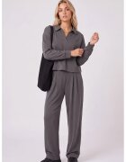 TommyLife Дамски спортен комплект от две части - антрацитно сив - вискоза - полиестер - еластан
