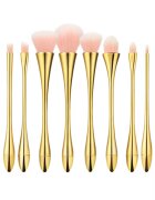 Tools4beauty Комплект 8 четки с метална дръжка Златисти