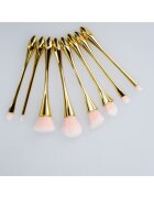 Tools4beauty Комплект 8 четки с метална дръжка Златисти
