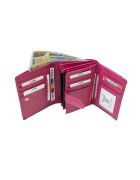 Toro Nero Дамски кожен портфейл Little wallet Фуксия 19 x 10 x 2.5 cm