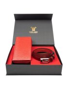 Toro Nero Комплект дамски портфейл и колан естествена кожа Gia-Slim