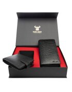 Toro Nero Комплект дамски портфейл и мъжки портфейл естествена кожа Gia-Viki