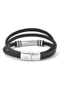Toro Nero Мъжка гривна от естествена кожа сребриста Linders