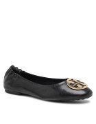 Tory Burch Балеринки - Черно/Златисто - Естествена кожа