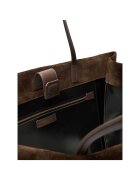 Tory Burch Дамска чанта Ella Suede Tote - цвят Pine Bark - размери 1709