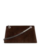 Tory Burch Дамска чанта Kira Turnlock - естествена кожа - цвят Dark Cocoa
