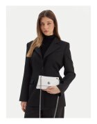 Tory Burch Дамска чанта Kira Turnlock Mini B - бяла - от екологична кожа