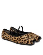 Tory Burch Дамски балеринки - естествена кожа - животински принт - черно/кафяво