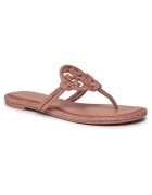 Tory Burch Дамски чехли Malva 667 - естествена кожа - розов - модел Miller Knotted Pave
