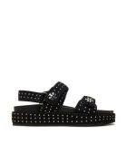Tory Burch Дамски сандали - естествена кожа - Черно/Сребристо