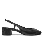 Tory Burch Дамски сандали - Perfect Black - естествена кожа - ток с капачка
