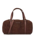 TOSCANIO Велурена чанта Bowler - Коняк кафяв